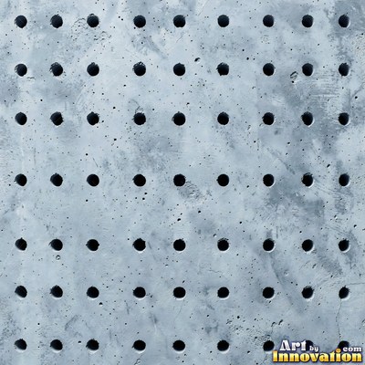 Gray concrete slab with a fine hairline crack running across it