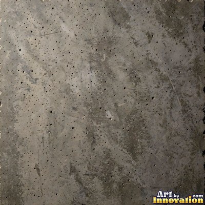 Gray concrete slab with a fine hairline crack running across it