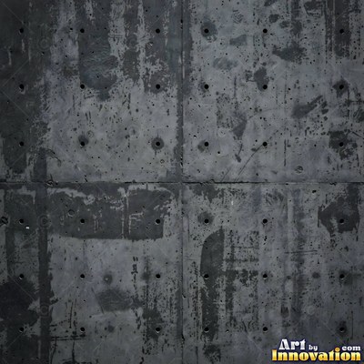 Acid washed concrete with mottled light and dark gray staining
