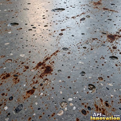 Gray concrete slab with a fine hairline crack running across it