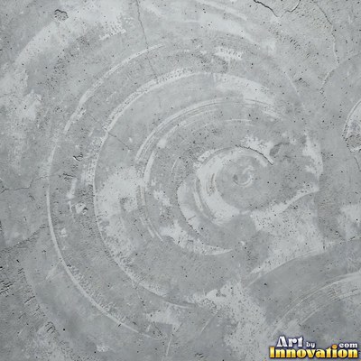 Gray concrete slab with a fine hairline crack running across it