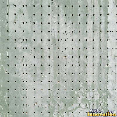 Gray concrete slab with a fine hairline crack running across it