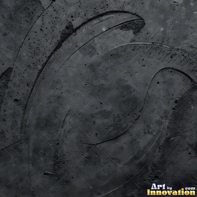 Gray concrete slab with a fine hairline crack running across it