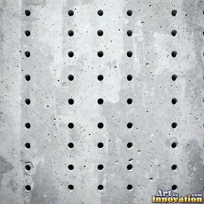 Gray concrete slab with a fine hairline crack running across it