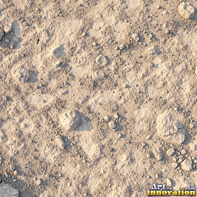 Gravelly copper orange soil scattered with small stones