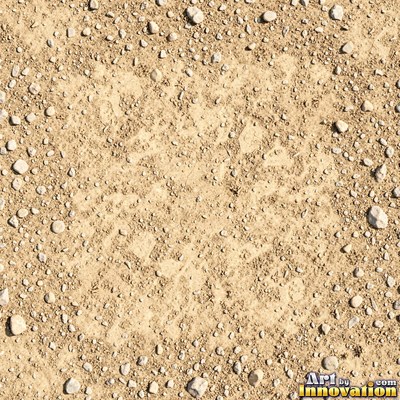 Gravelly copper orange soil scattered with small stones