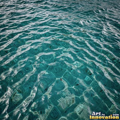 Concentric ripples spreading from a single drop on teal water