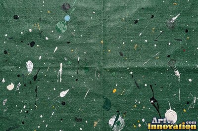 Paint splattered canvas drop cloth in royal blue