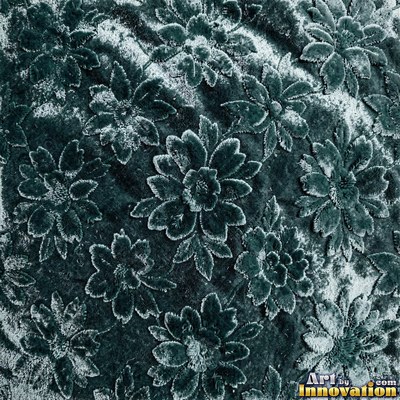 Teal velvet with the pile brushed in two directions