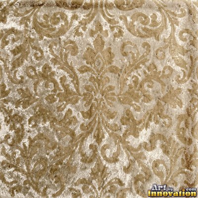 Emerald green velvet embossed with a raised floral pattern