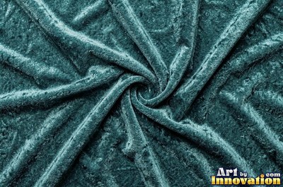 Teal velvet with the pile brushed in two directions