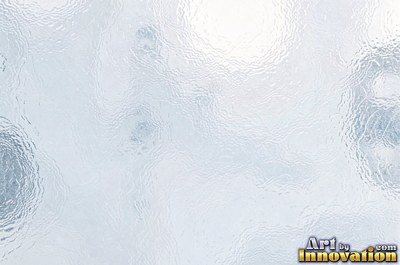 Rippled glass bending the light into soft waves of icy blue