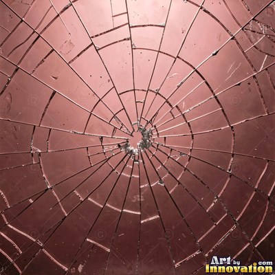 Smoky gray cracked glass laid over a dark background