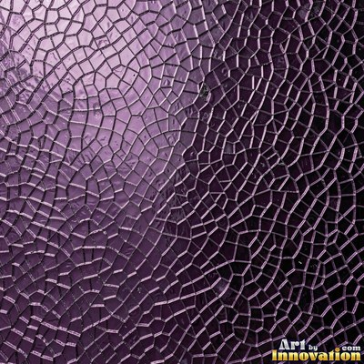 Laminated glass with a web of cracks held together, faint blue tint