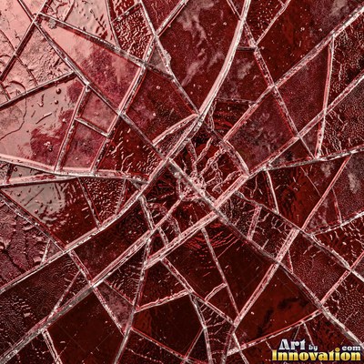 Cracked glass with light catching the fracture edges