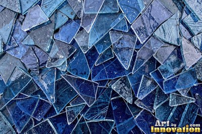 Cracked glass with light catching the fracture edges