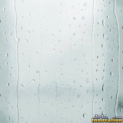Frosted glass with clear patterned stripes in sea green