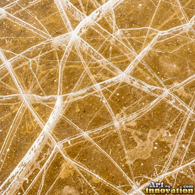Frosted surface covered in fine crystal needles of pale aqua