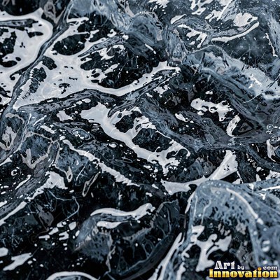 Frosted surface covered in fine crystal needles of pale aqua