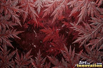 Frosted surface covered in fine crystal needles of pale aqua