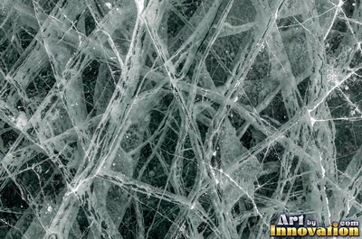 Frosted surface covered in fine crystal needles of pale aqua