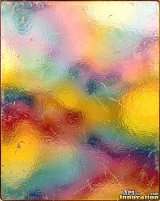 Frosted iridescent glass with soft cobalt color shifts