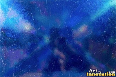 Frosted iridescent glass with soft cobalt color shifts
