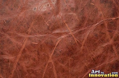 Peeling caramel leather with a flaking top layer