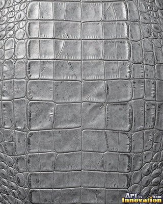 Crocodile embossed leather with large square scales in forest green
