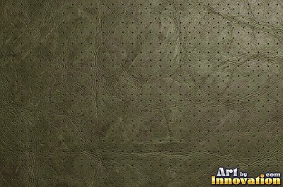 Crocodile embossed leather with large square scales in forest green