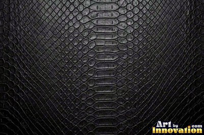 Crocodile embossed leather with large square scales in forest green