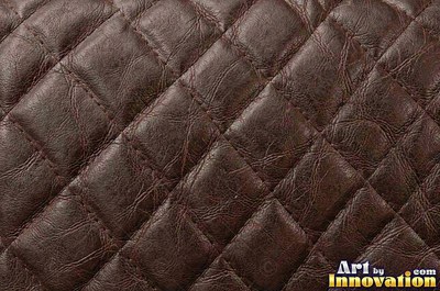 Embossed cognac leather with a fine pebble grain