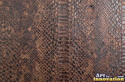 Embossed cognac leather with a fine pebble grain