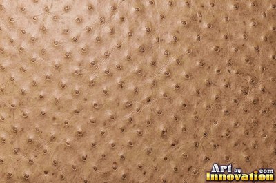 Embossed cognac leather with a fine pebble grain