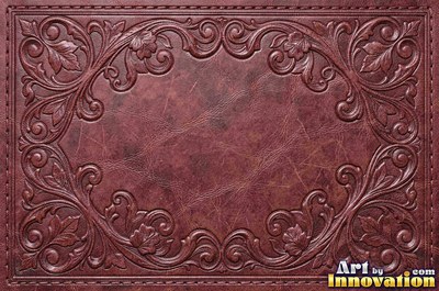 Crocodile embossed leather with large square scales in forest green