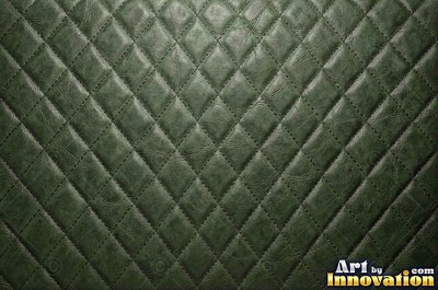 Crocodile embossed leather with large square scales in forest green