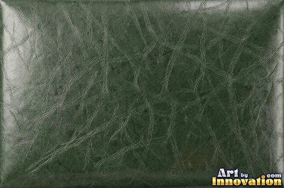Waxed forest green leather with a faint pull up effect