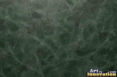 Waxed forest green leather with a faint pull up effect