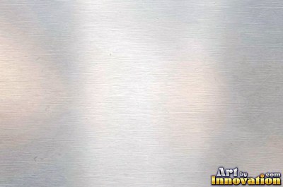Brushed metal sheet with fine straight lines in cool blued steel