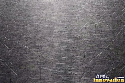 Brushed metal sheet with fine straight lines in cool blued steel