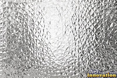 Hammered mirror finish breaking reflections into hundreds of facets