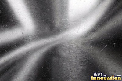 Polished gunmetal with a smoky gradient fading from bright to dark