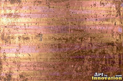 Hammered rose copper with dark recesses and bright high points