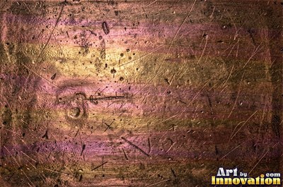Hammered rose copper with dark recesses and bright high points