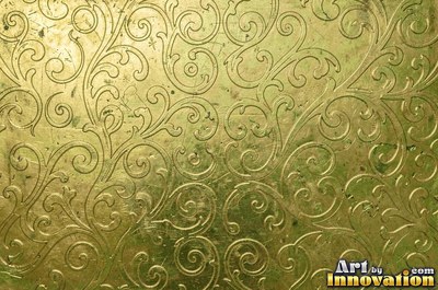 Brushed gold with a straight fine grain and a warm sheen