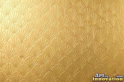 Honey gold engraved with a scroll pattern across the whole frame