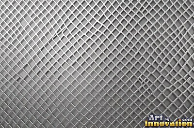 Welded steel surface with weld beads and grinding marks