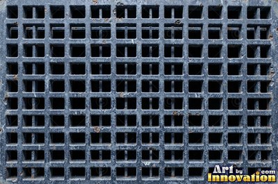 Welded steel surface with weld beads and grinding marks