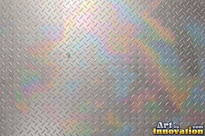 Galvanized steel showing a crystalline spangle pattern