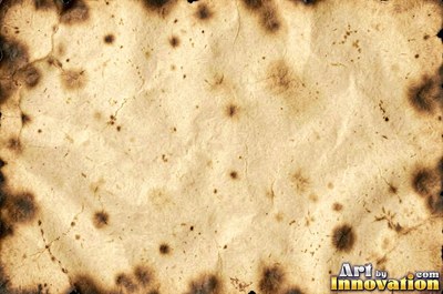 Aged parchment with mottled stains and darker edges